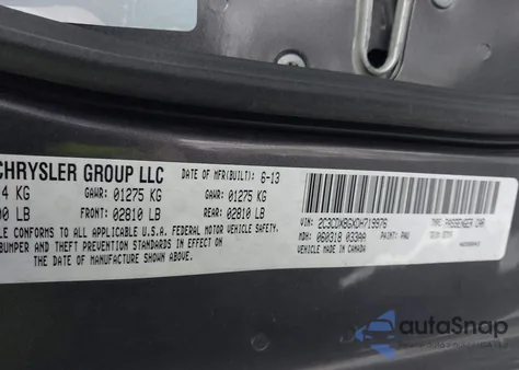 2013 Dodge Charger Se z USA, uszkodzony, nr VIN 2C3CDXBGXDH719976